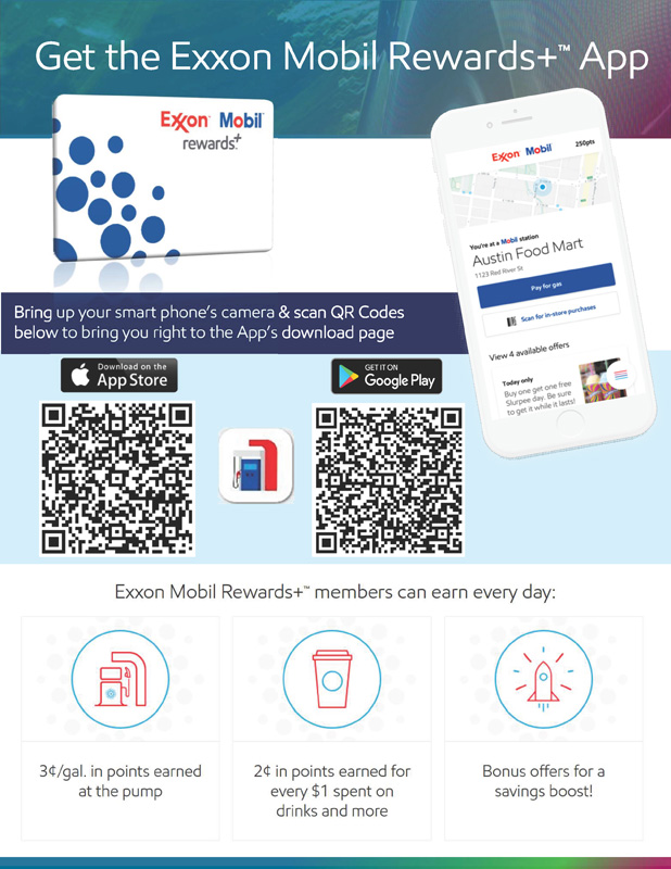 Exxon Mobil Rewards App QR Codes